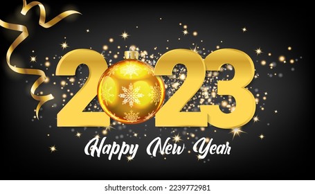 Happy new year 2023 celebration background or happy new year