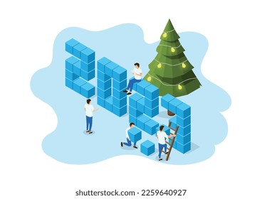 Happy new year 2023 celebration holiday background vector