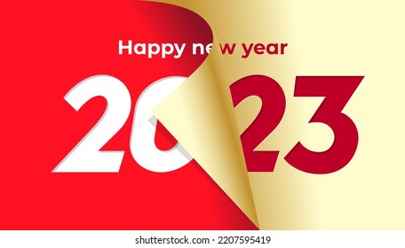 Happy new year 2023. Change or open paper to new year 2023 banner. vector