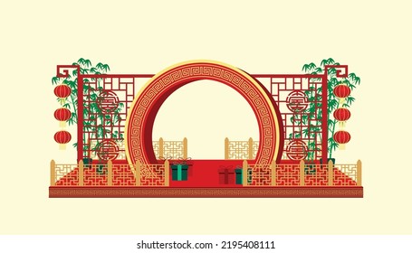 Happy new year 2023, Chinese new year, 3d podium art Chinese new year, OMid Autumn Festival. (translation:chinese new year)