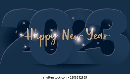 Happy New Year, 2023 , Chinese traditional zodiac . the year of rabbit. cute little rabbit with modern paper cut background. vector illustration