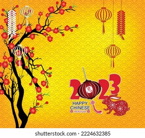 Happy new year 2023, Chinese new year, Year of the Rabbit (Translation chinese : Rabbit)