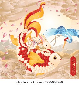 Happy new year 2023, Chinese new year, Year of the rabbit, Happy lunar new year 2023, Rabbit Illustration 