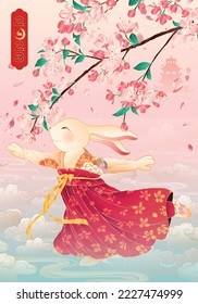 Happy new year 2023, Chinese new year, Year of the rabbit, Happy lunar new year 2023, Rabbit Illustration 