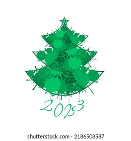 Happy New Year 2023. Christmas tree