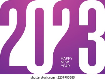 Happy New Year 2023 colorful text logo design template for your Christmas. 2023 number for calendar, greeting card, label.