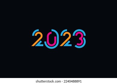 happy new year 2023 colorful logo design