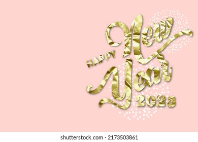 Happy new year 2023 is coming wallpaper with blank space can put text on clean cute color background.