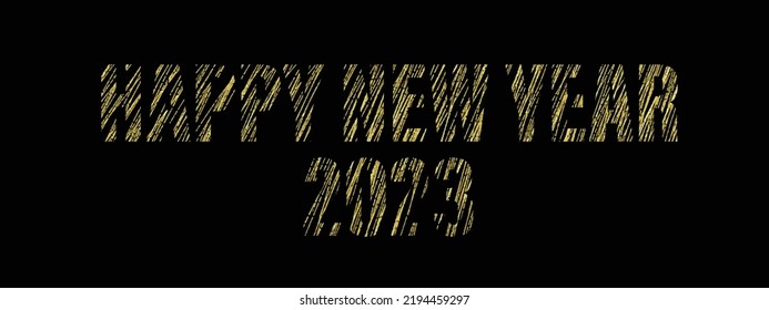Feliz Año Nuevo 2023, pancarta creativa de fondo vectorial con símbolos numéricos, saludo de celebración, gráfico con espacio de copia, invitación mínima de fiesta