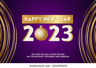 Happy New Year 2023 decorative banner and background for party invitation, greetings and poster design
