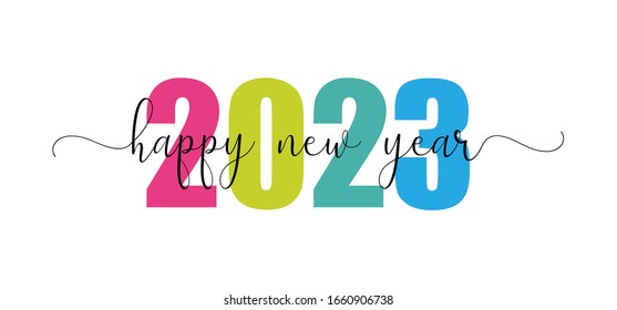 Happy New Year 2023 Design Template. Modern Design for Calendar, Invitations, Greeting Cards, Holidays Flyers or Prints.