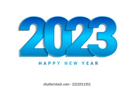 Happy new year 2023 design isolated on white background. Vector illustration