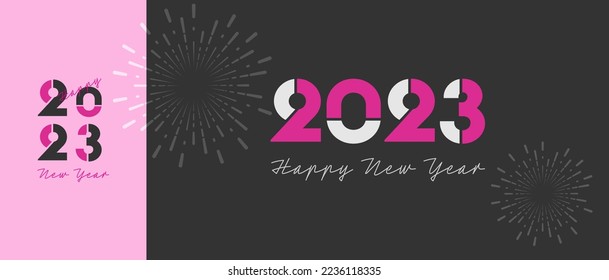 Happy new year 2023 design template. Modern trendy design with minimalist and clean style concept.