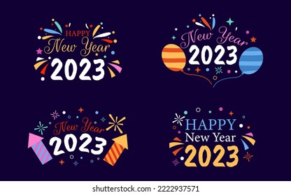 Happy New Year 2023 elements collection