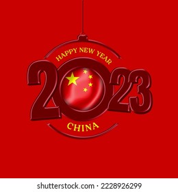 Happy New Year 2023 with flag China