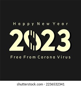 happy new year 2023, free from corona virus