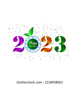 Happy new year 2023 gradient colorful 3d creative design