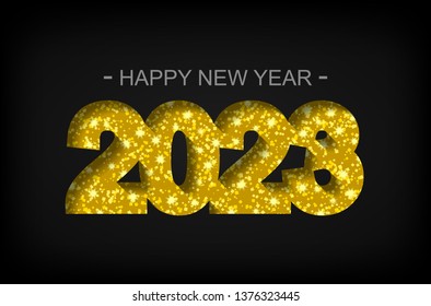 Happy New Year 2023 - greeting card, flyer, invitation - vector illustration