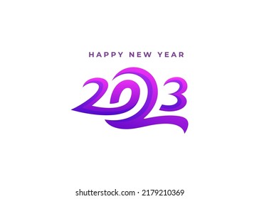 Happy New Year 2023 Greeting banner logo design illustration, Creative and Colorful 2023 new year vector