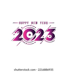 Happy New Year 2023 Greeting Card Holiday Vector Illustration.