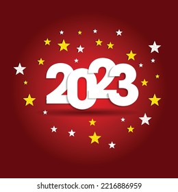 Happy New Year 2023 Greeting Card Holiday Vector Illustration.