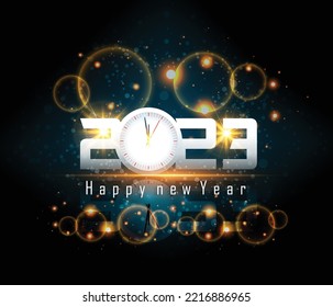 Happy New Year 2023 Greeting Card Holiday Vector Illustration.