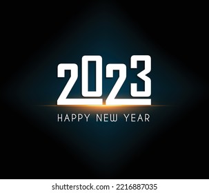 Happy New Year 2023 Greeting Card Holiday Vector Illustration.