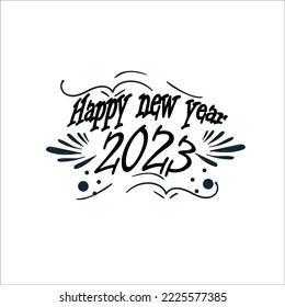 Happy New Year 2023 Greeting Card. Holiday Vector Illustration, Banner, Poster.