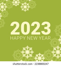 happy new year 2023 greeting card with snowflakes pattern