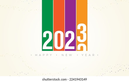 Happy new year 2023, Greeting concept for the 2023 new year celebration, colorful background presentation 