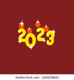 Happy New Year 2023 Greeting banner logo design illustration, simple and elegant new year 2023 vector