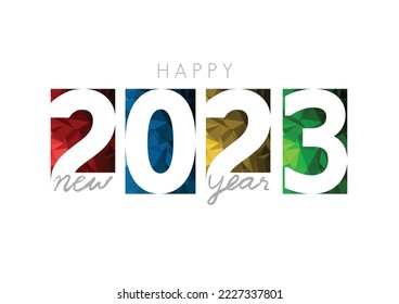 Happy new year 2023, horizontal banner. Brochure or calendar cover design template. Cover of business diary for year 2023. The art of paper cut.