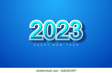 happy new year 2023 with layered number illustration