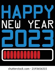 Feliz Año Nuevo 2023 cargando diseño de camisetas