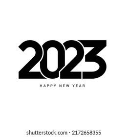 Happy New Year 2023 logo text design. Cover of business diary for 2023 with wishes. Brochure design template, card, banner. Vector illustration. Isolated on white background. EPS 10