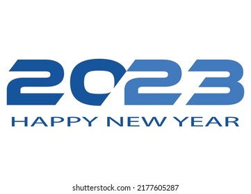 Happy New Year 2023 logo design, New Year 2023 text design isolated on white background