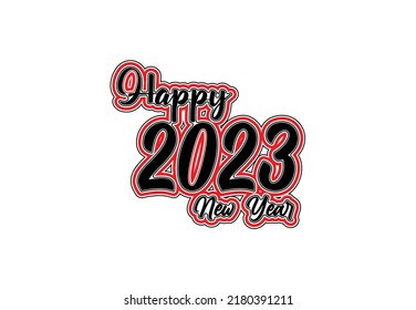 Happy new year 2023 logo, banner, t shirt design template