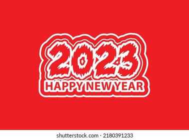 Happy new year 2023 logo, banner, t shirt design template