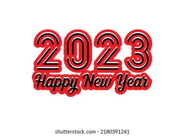 Happy new year 2023 logo, banner, t shirt design template