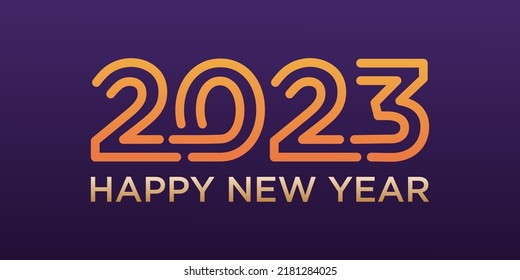 Happy New Year 2023 logo design. New year 2023 text design vector template.