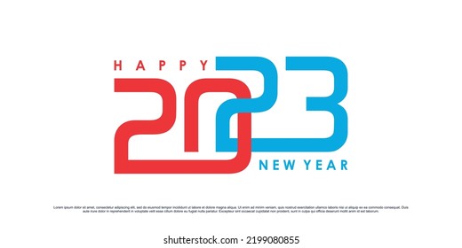 Happy new year 2023 logo design inspiration for new year with unique modern concept Premium Vector