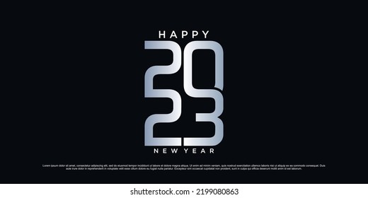 Happy new year 2023 logo design inspiration for new year with unique modern concept Premium Vector