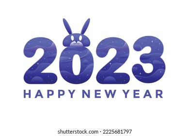 Happy new year 2023 logo design illustration