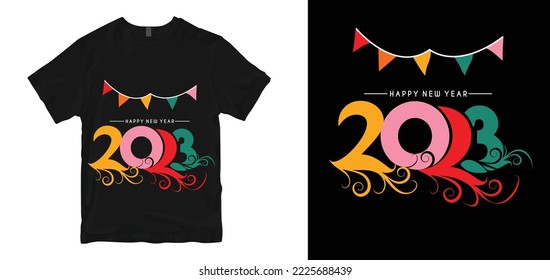 happy new year 2023 Logo and t shirt design template