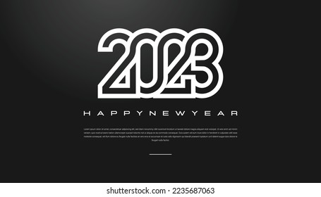 happy new year 2023 logo text template