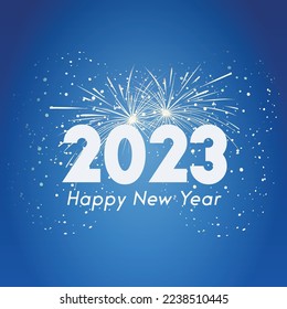 Happy new year 2023 logo text design.Greeting concept for 2023 new year celebration.