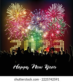Happy new year 2023. luxury Christmas background design for greeting card, discount poster or sale banner