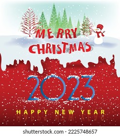 Happy new year 2023. luxury Christmas background design for greeting card, discount poster or sale banner