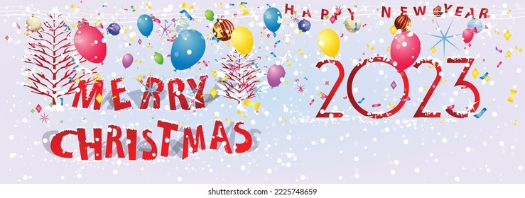 Happy new year 2023. luxury Christmas background design for greeting card, discount poster or sale banner