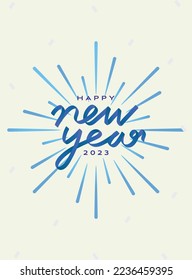 Happy New Year 2023 Merry Chistmas ano novo reveillon lettering design poster elegant modern elements